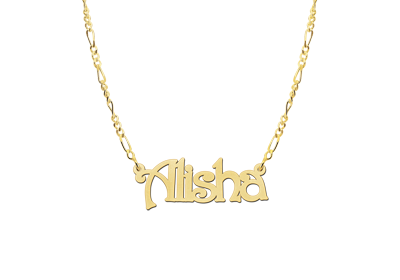 Gold name necklace, model Alisha