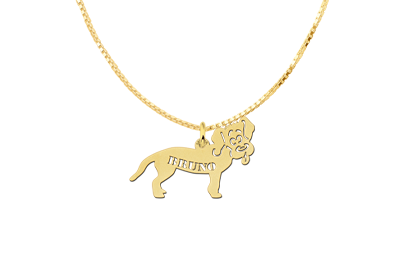 Golden Pendant with Dog