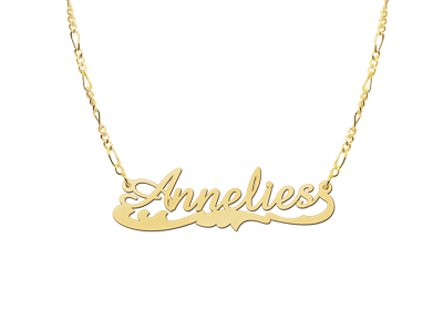 Gold Name Necklace model Annelies