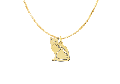 Golden Pendant with Pussycat
