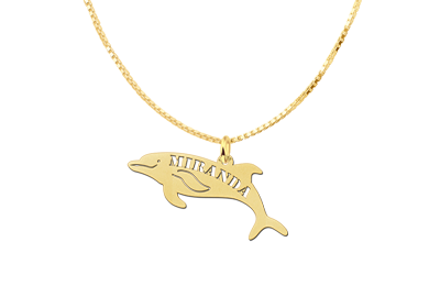 Golden pendant with dolphin