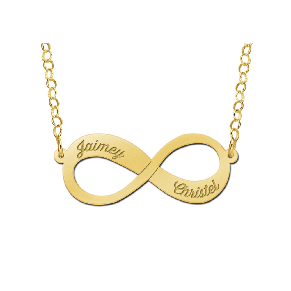 Gold Infinity Necklace With Two Names