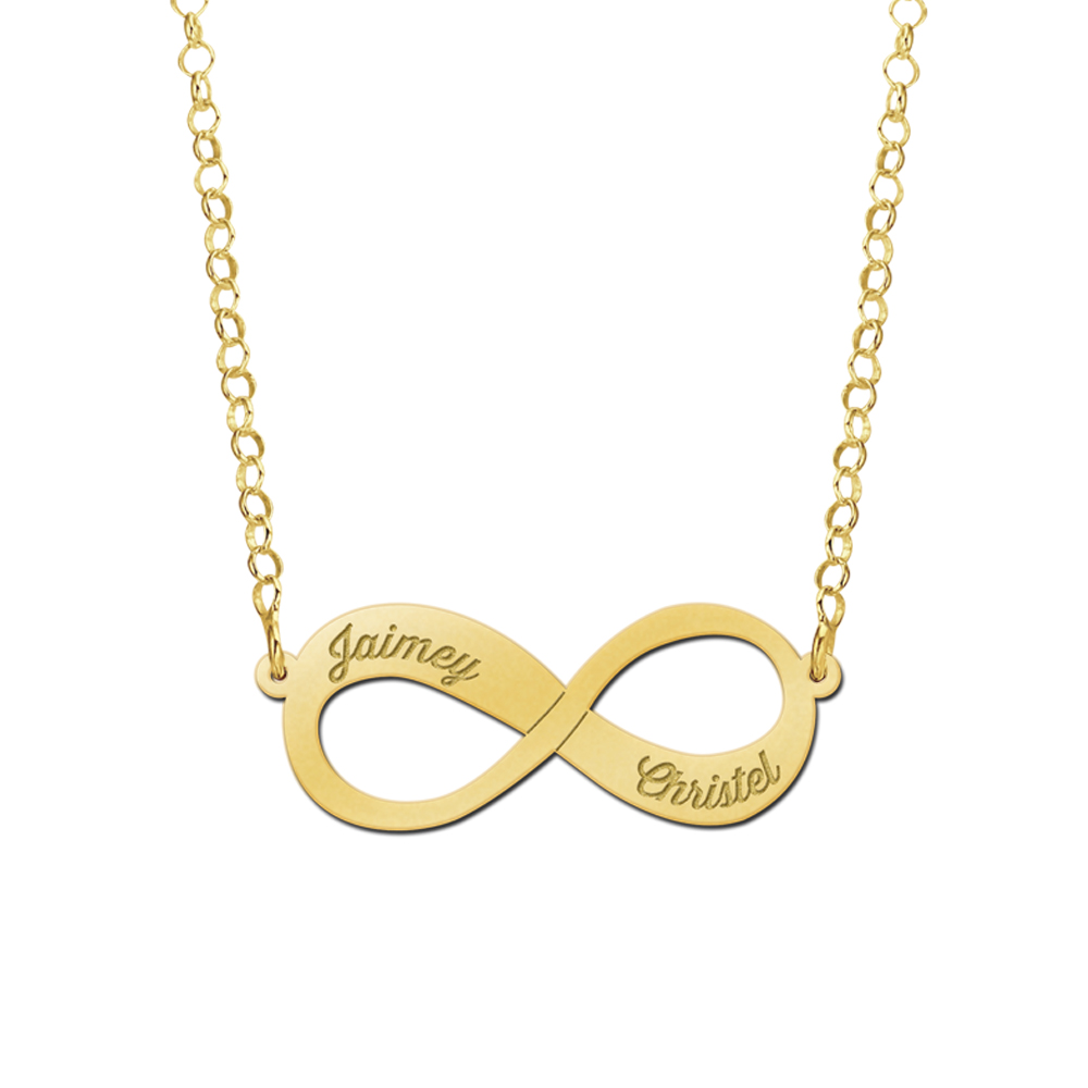 Gold Infinity Necklace With Two Names