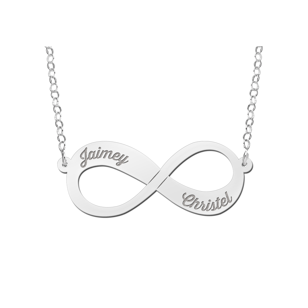 Infinity name necklace with two names