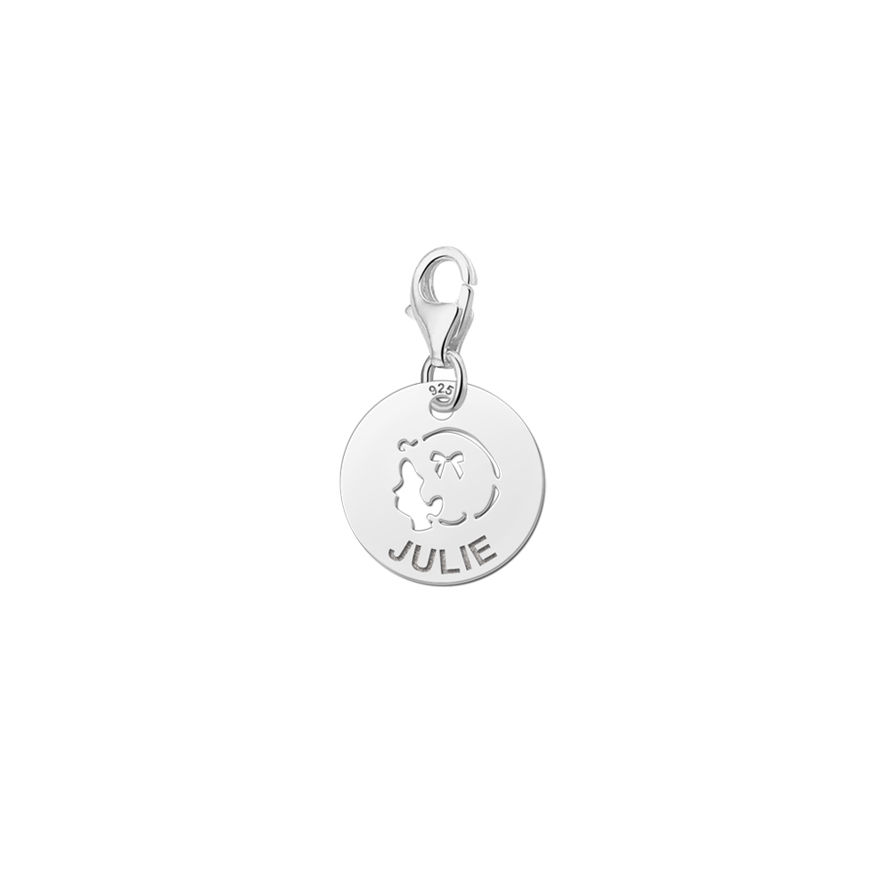Sterling silver baby girl name charm
