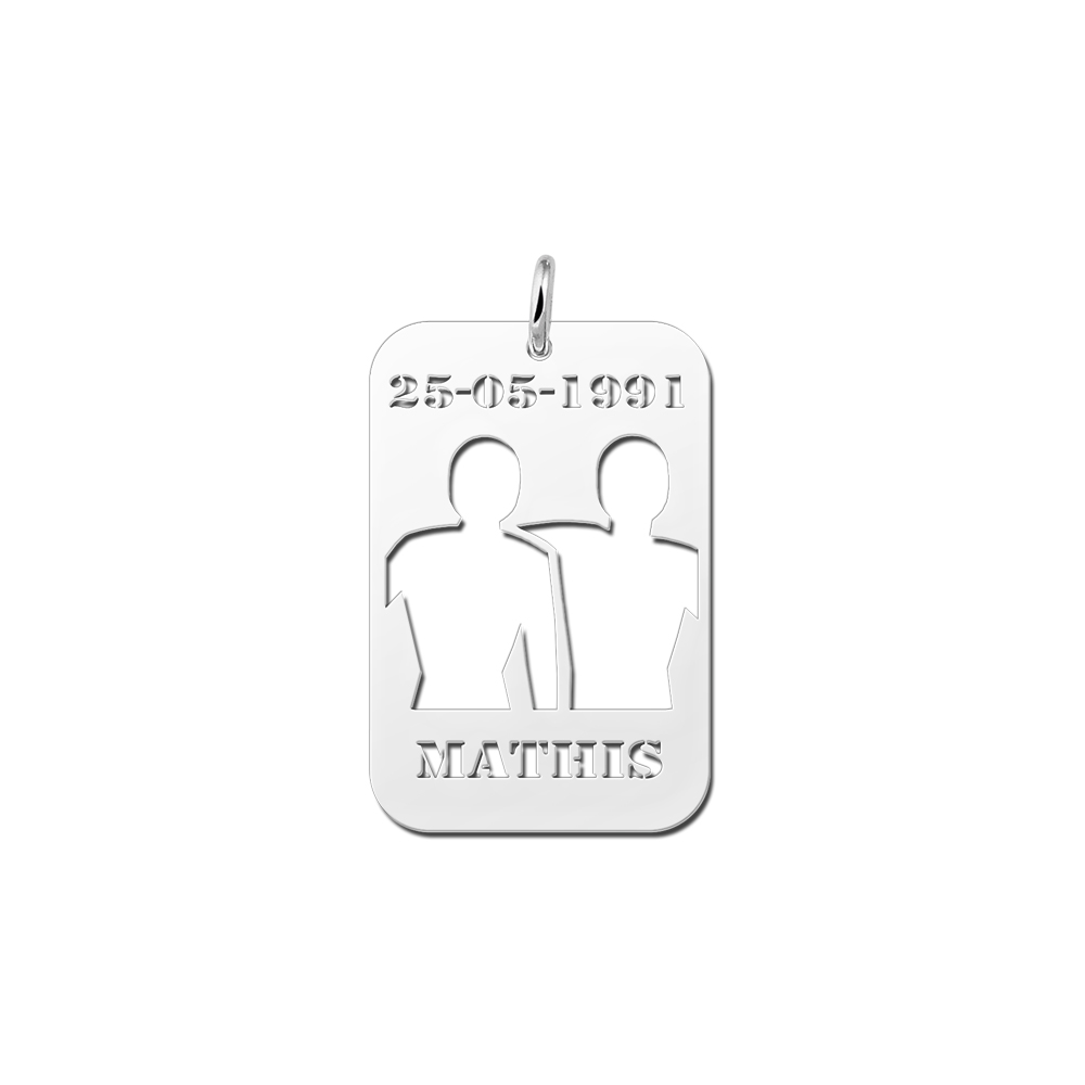 Silver horoscope pendant Gemini