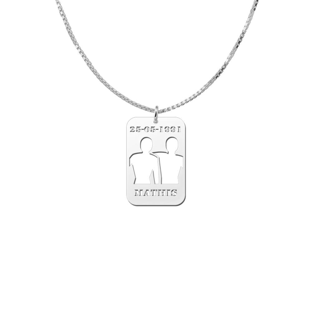 Silver horoscope pendant Gemini