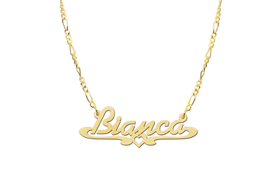 Golden name necklace, model Bianca