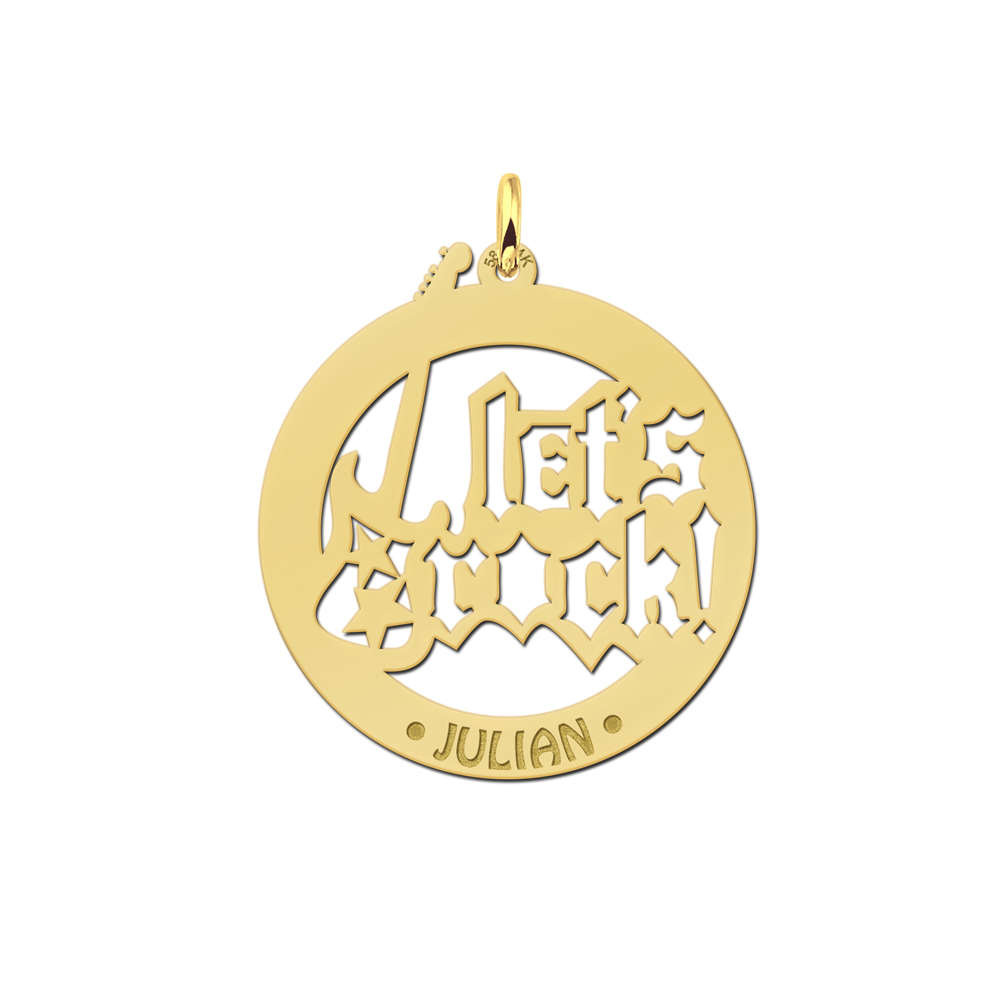 Gold namependant Let's Rock