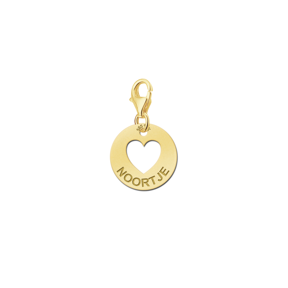 Gold heart name charm