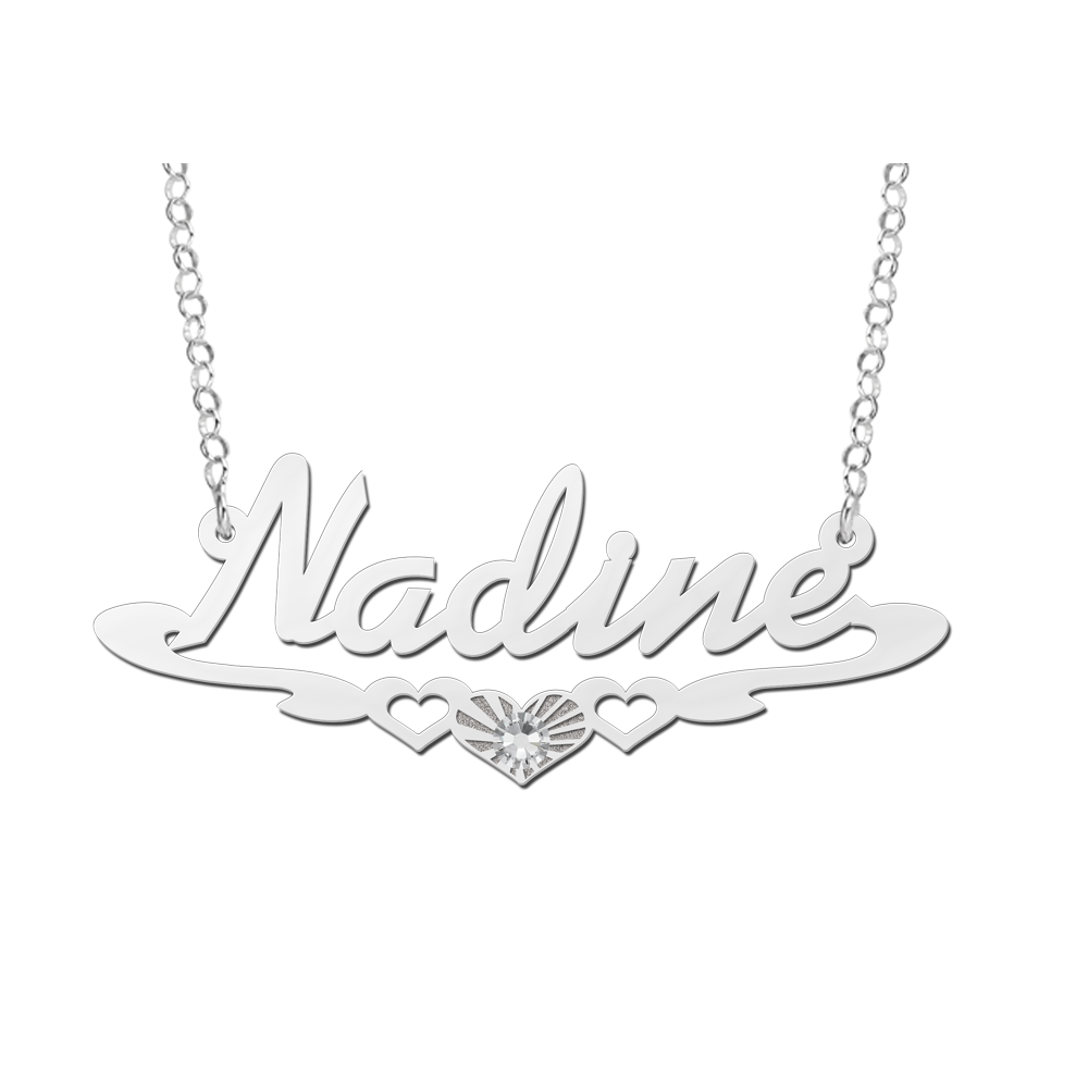 Silver name necklace, model Nadine