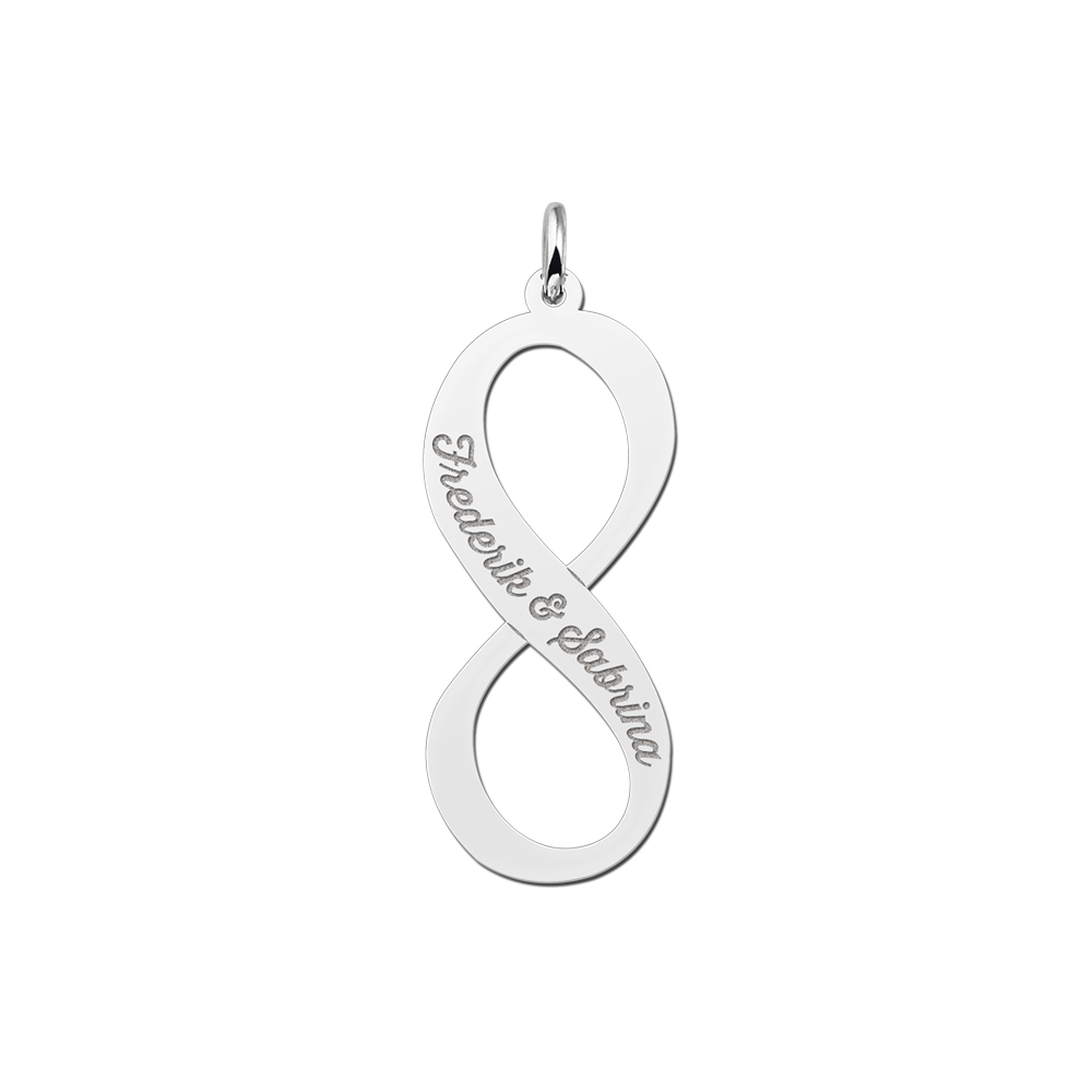 Silver Infinity Pendant with Name
