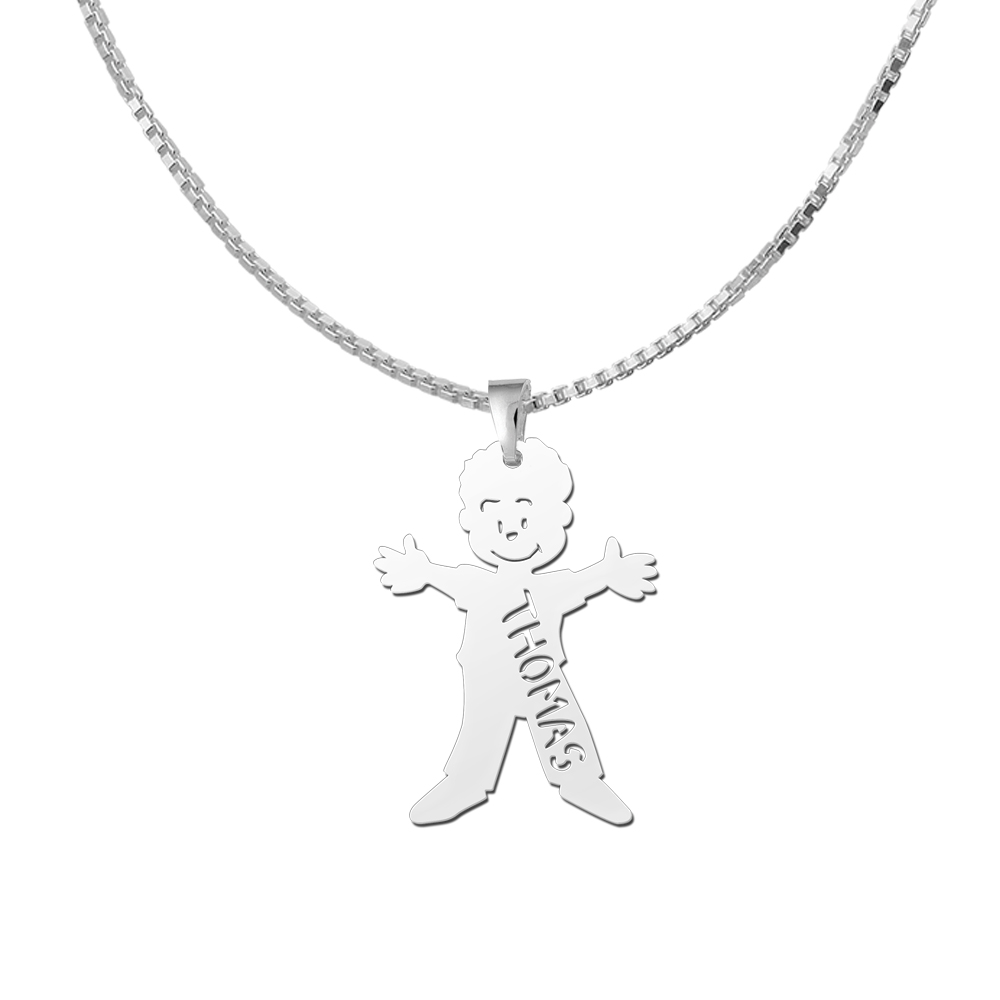 Silver mothers pendant boy