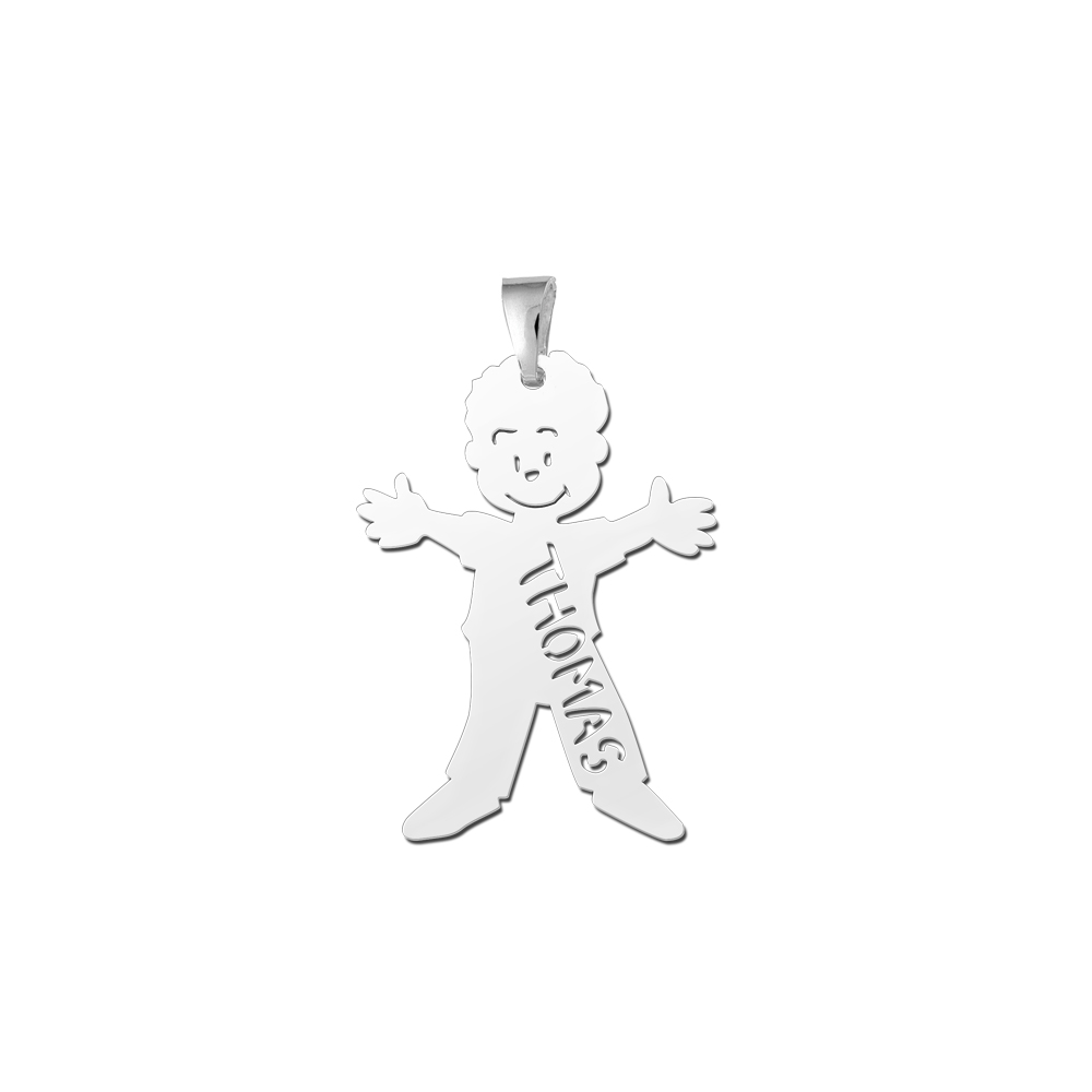 Silver mothers pendant boy