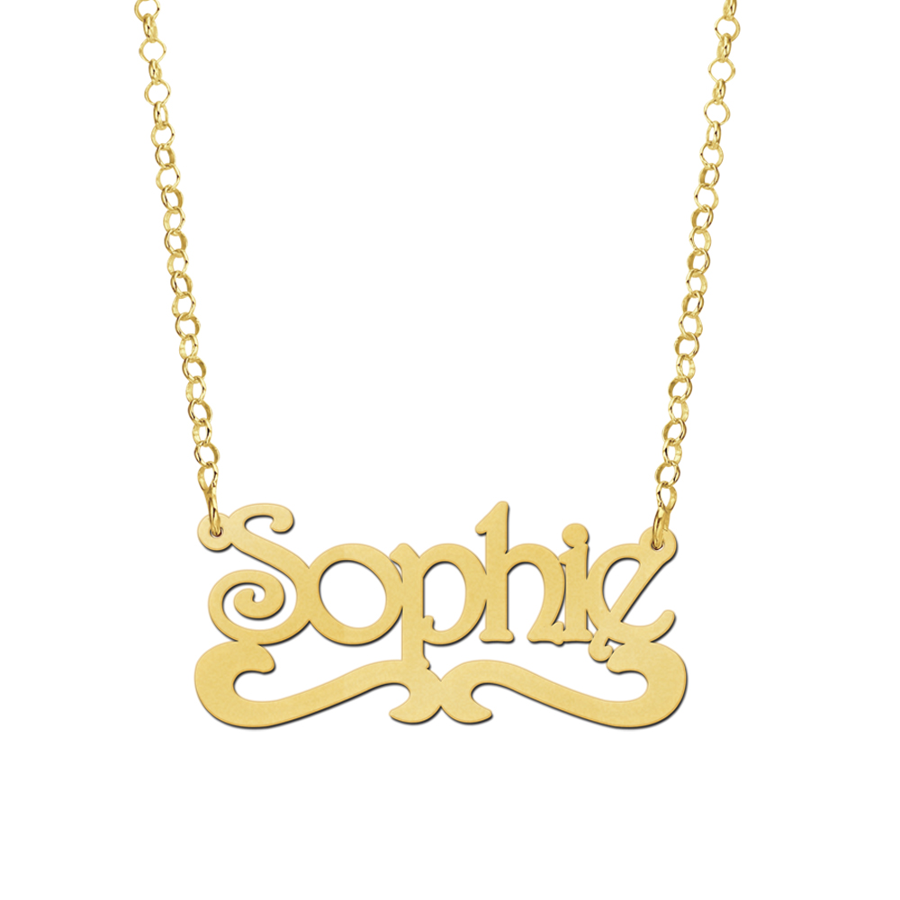 Gold name necklace, model Sophie