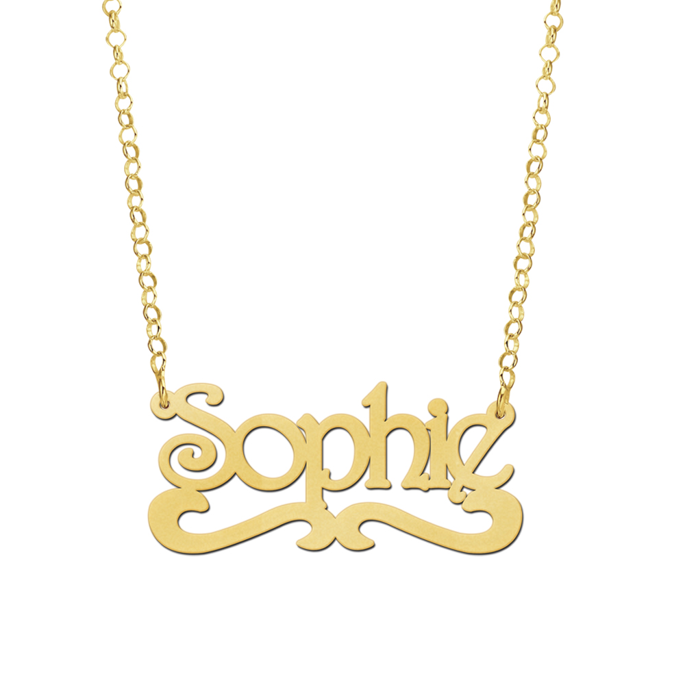 Gold name necklace model Sophie