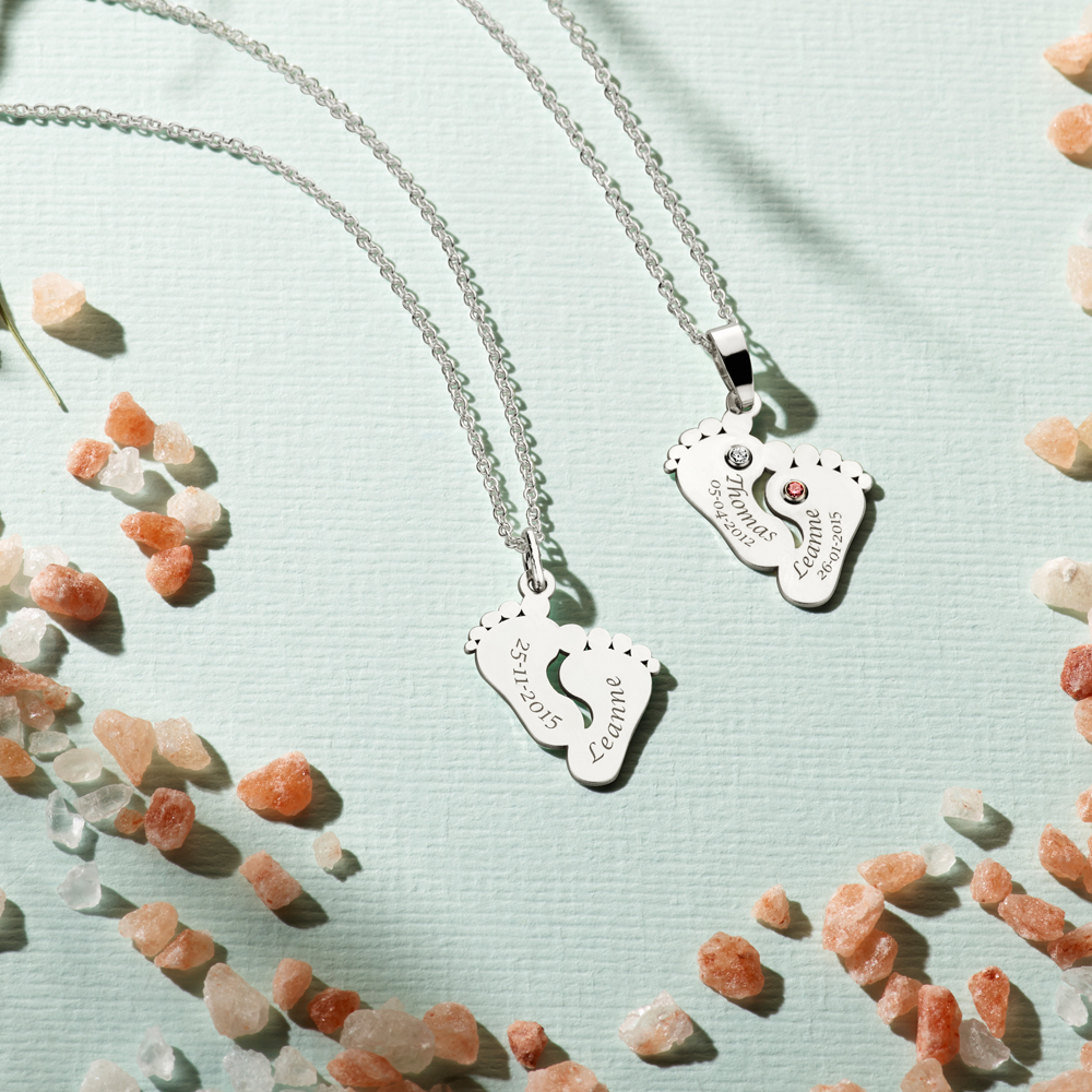 Silver babyfeet pendant