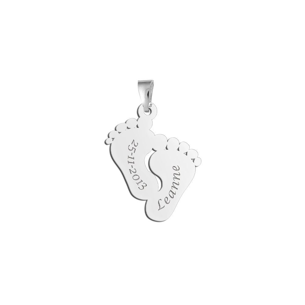 Silver babyfeet pendant