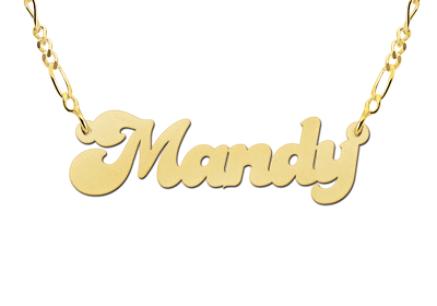 Gold name necklace, model Mandy
