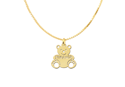 Golden Pendant with Bear