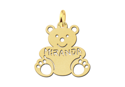 Golden Pendant with Bear