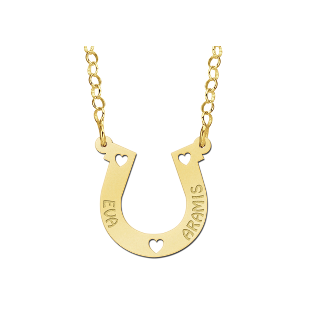 Silver namenecklace horseshoe 2 names