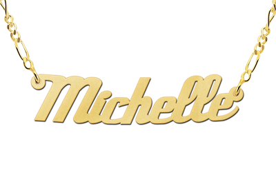 Golden Name Necklace Model Michelle