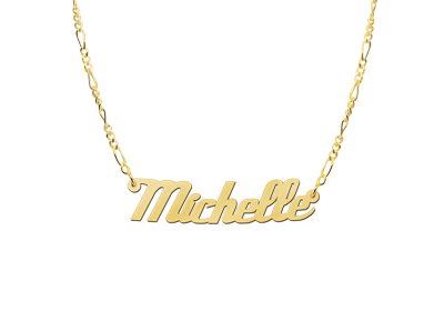 Golden Name Necklace Model Michelle