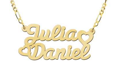 Gold name necklace, model Julia / Daniel