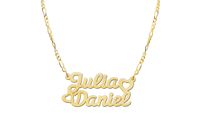 Gold name necklace, model Julia / Daniel