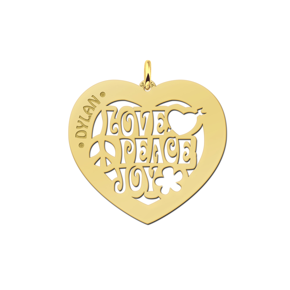 Golden namependant heart Love 60