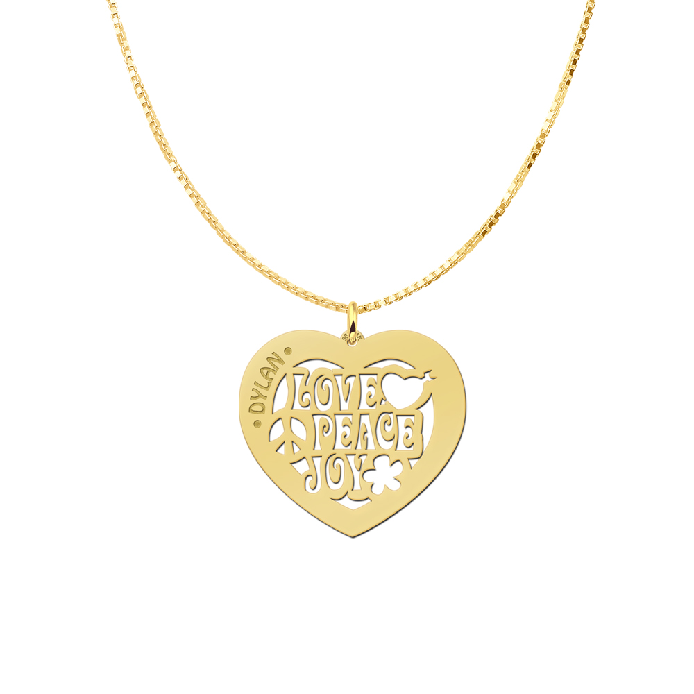 Golden namependant heart Love 60
