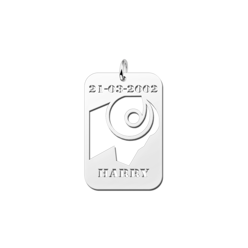 Silver horoscope pendant Aries