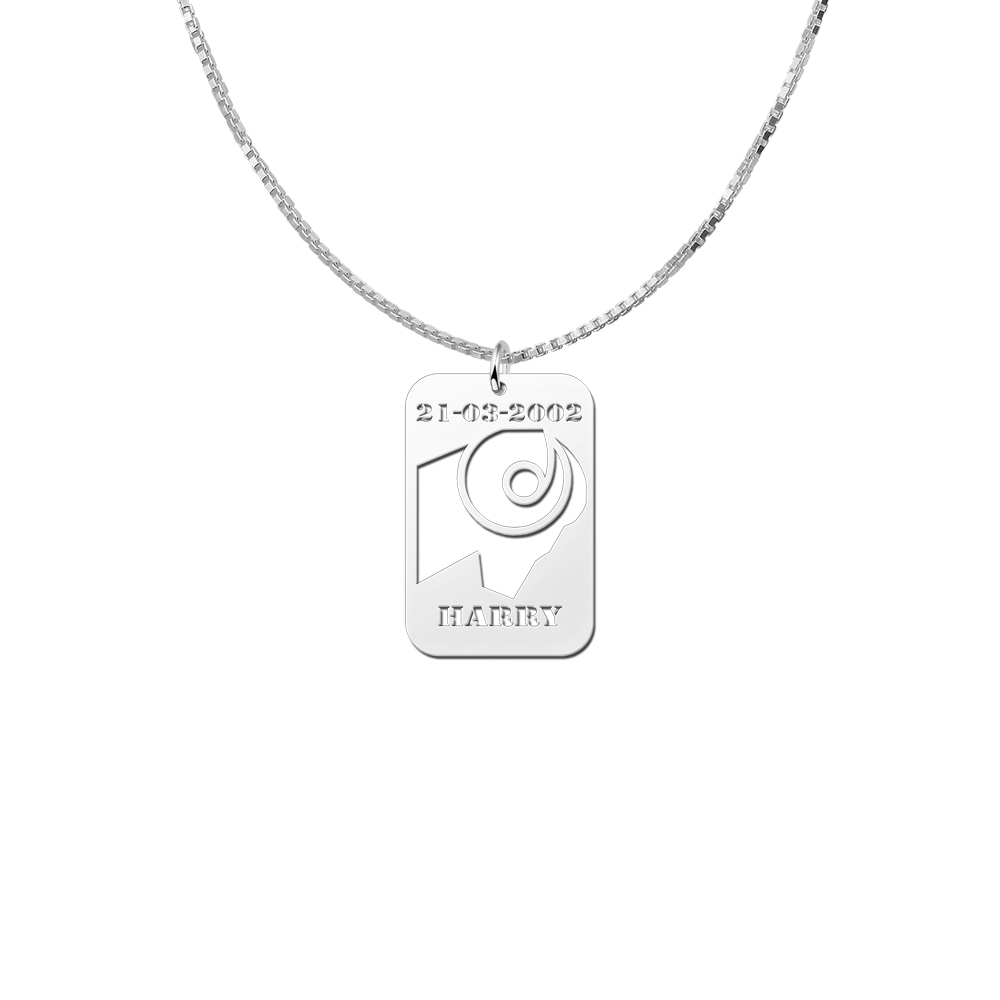 Silver horoscope pendant Aries