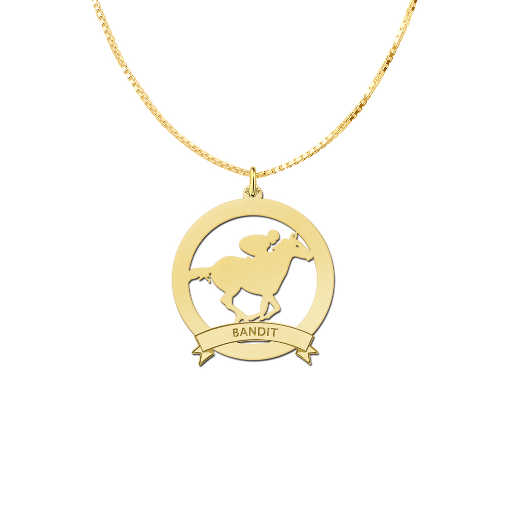 gold pet namependant 30mm jockey