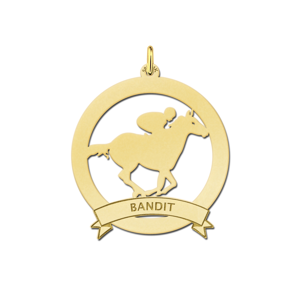 gold pet namependant 30mm jockey