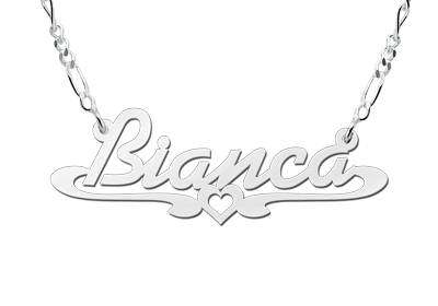 Silver name necklace, model Bianca