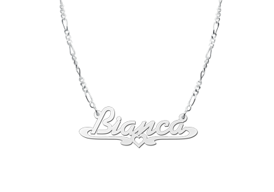 Silver name necklace, model Bianca