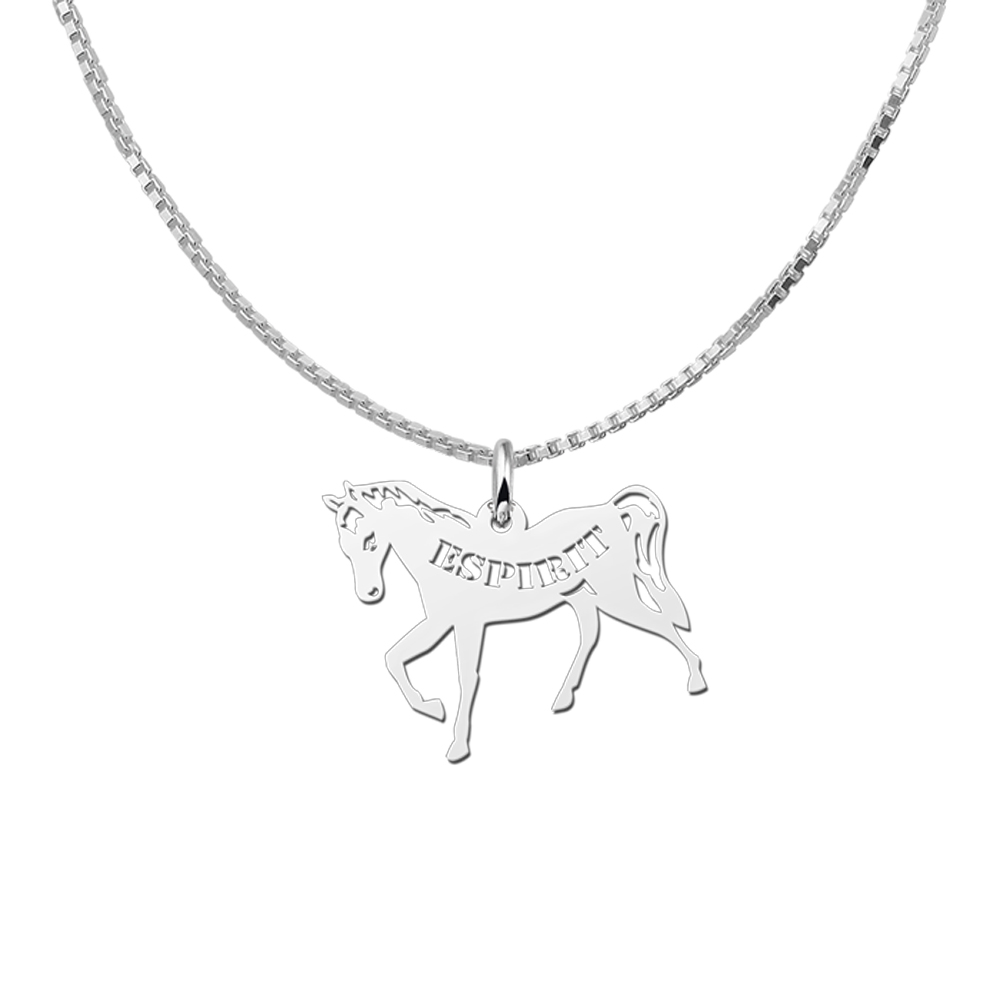 Silver pet namependant horse