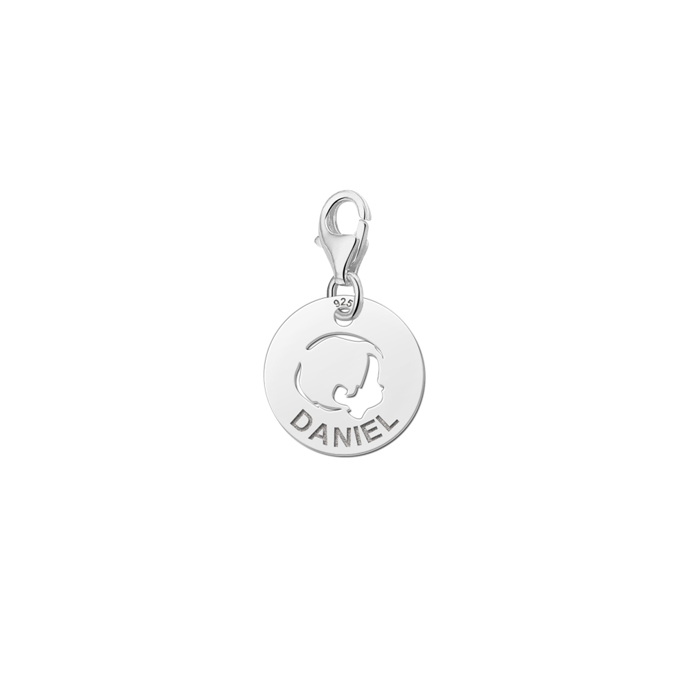Name charm silver baby boy