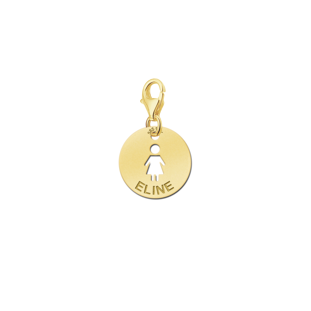 Name charm golden baby girl symbol