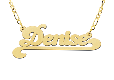 Gold name necklace, model Denise