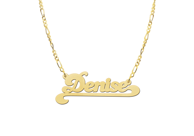 Gold name necklace, model Denise