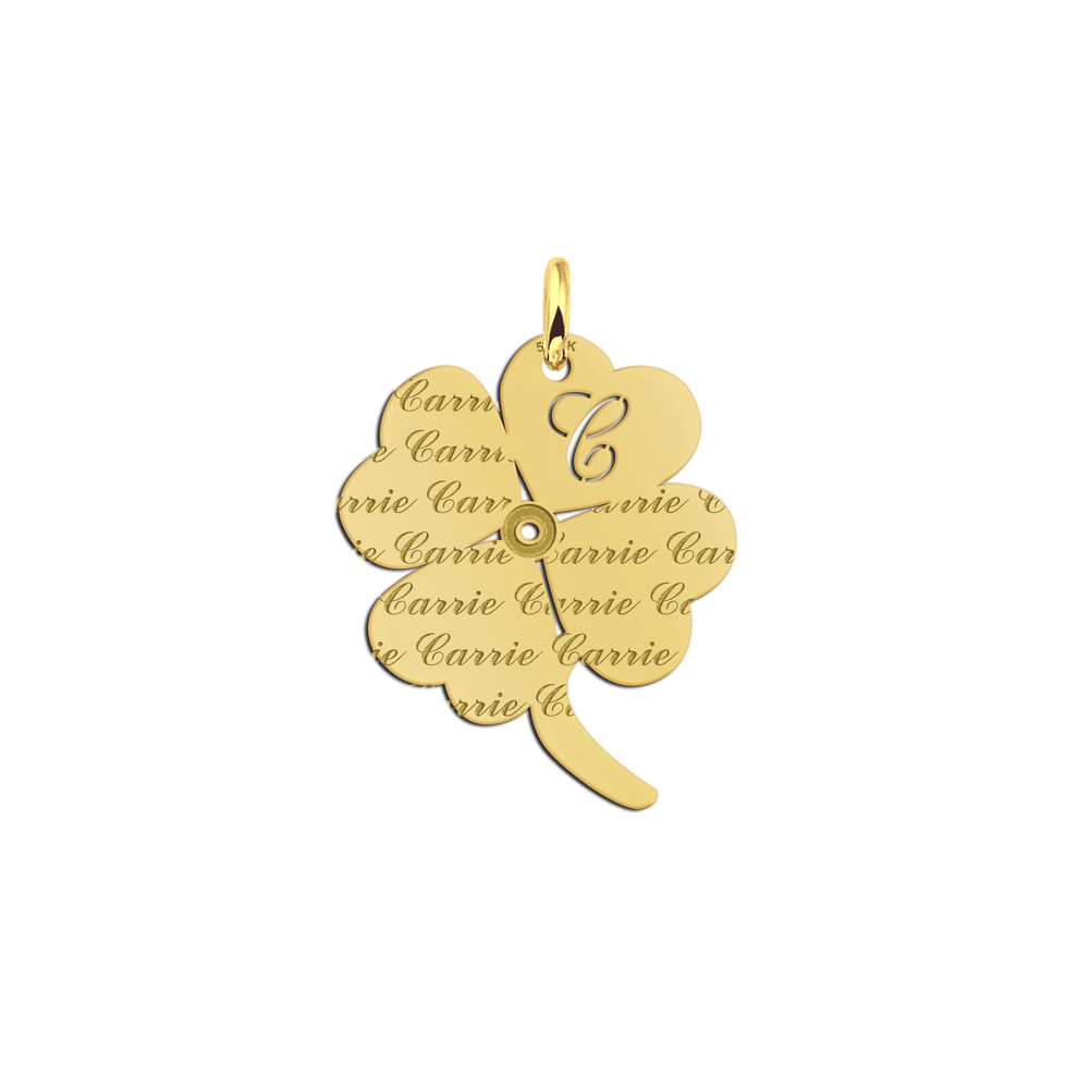 Name pendant Gold Carrie Clover