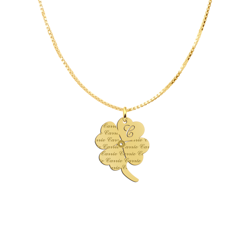 Name pendant Gold Carrie Clover