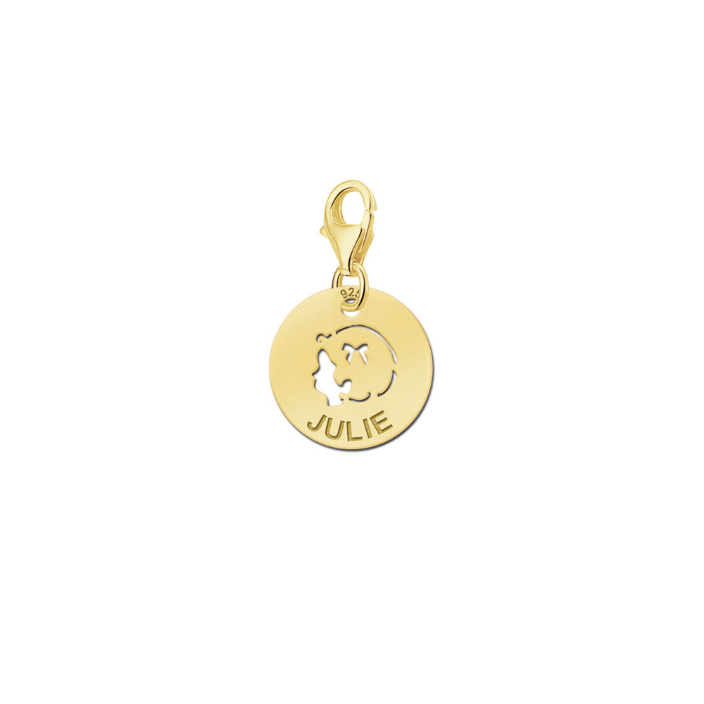 Gold plated baby girl name charm