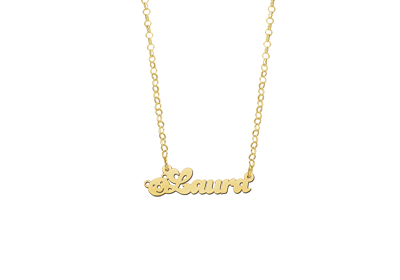 Gold Kids Name Necklace with Bear