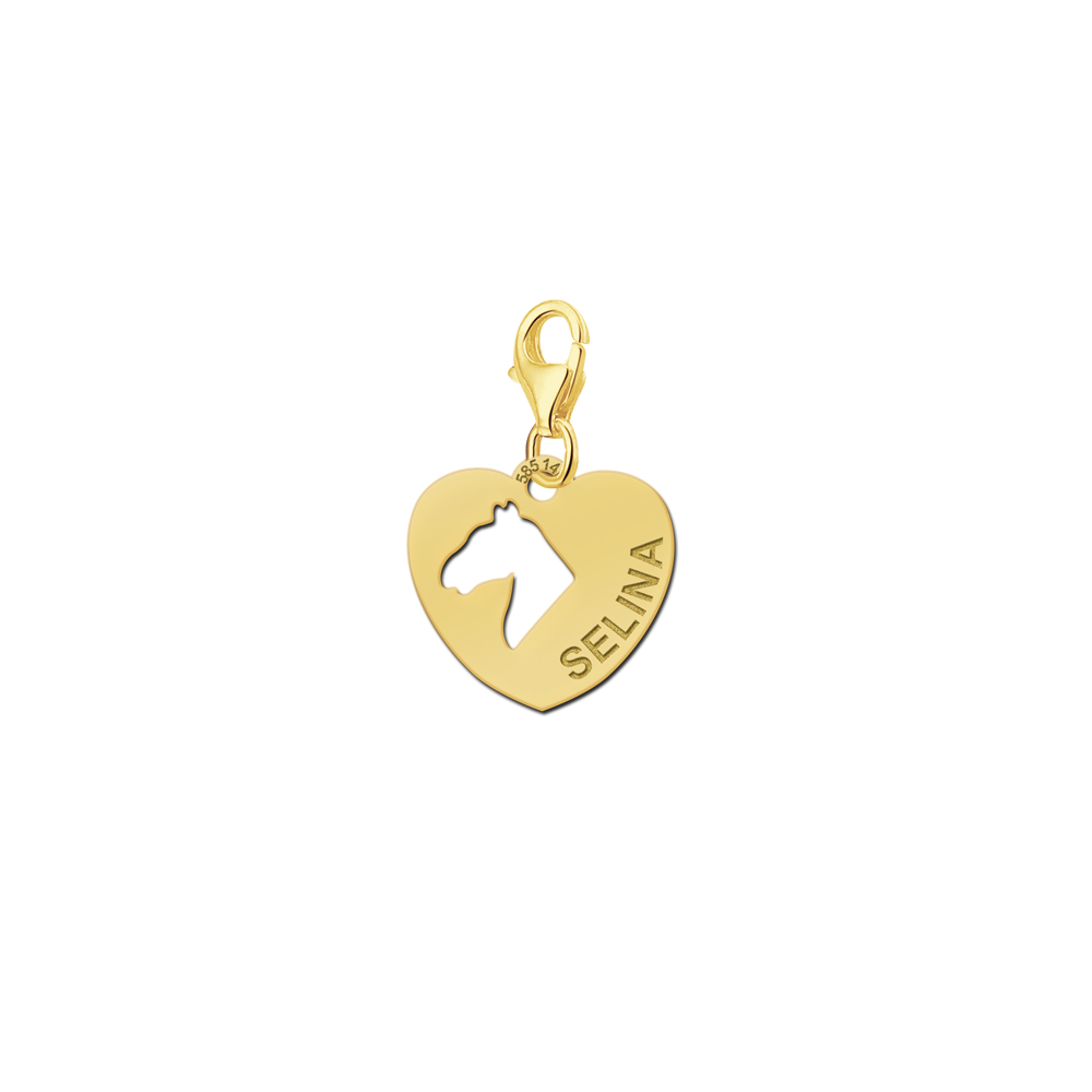 Golden horse namecharm heart horseshead