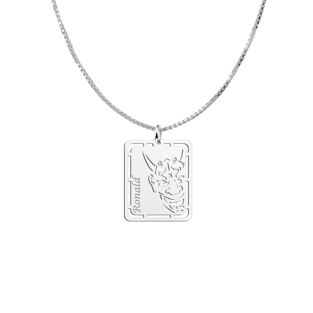 Silver pendant Hannya Mask