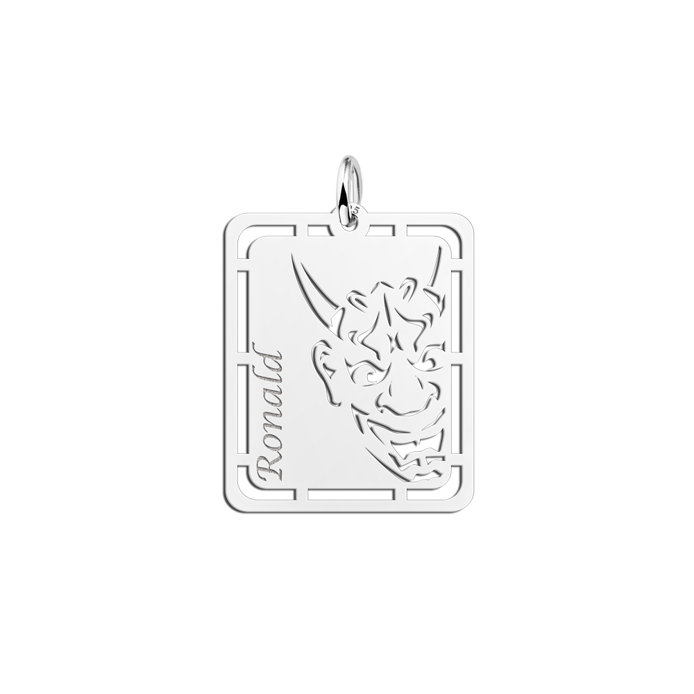 Silver pendant Hannya Mask